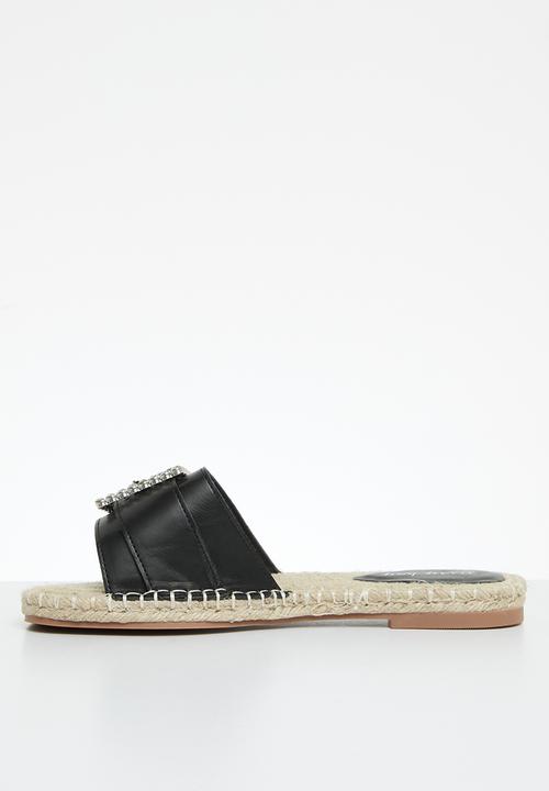 SISSY BOY - Flat espadrille with bling buckle - black