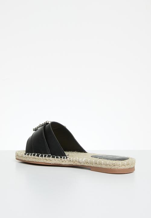 SISSY BOY - Flat espadrille with bling buckle - black