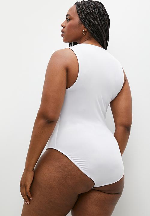 Superbalist - Single boat neck bodysuit - white