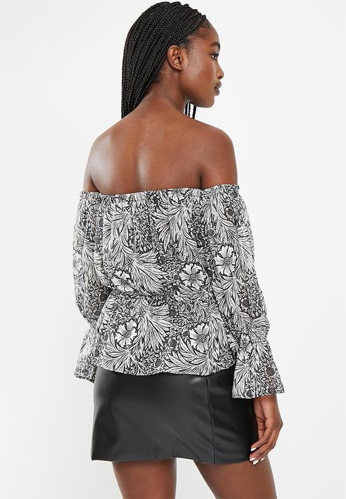 SISSY BOY - New Me: printed woven bardot - black & white