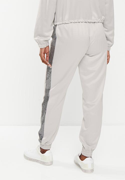 SISSY BOY - The only one: satin tracksuit pant with insets - silver