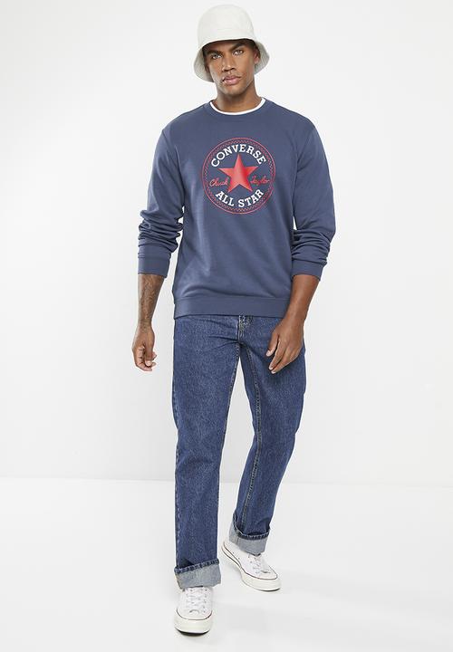 Converse - Converse go-to all star patch crew sweatshirt - blue