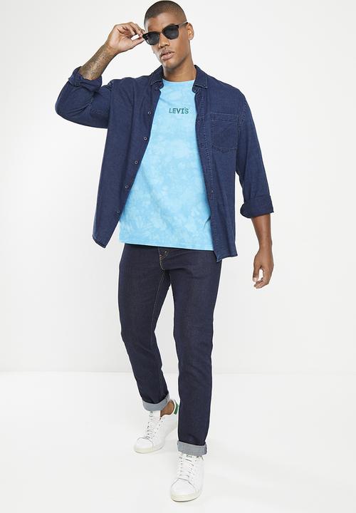Levi’s® - Short sleeve relaxed fit tee - headline logo wash blue mist gd 