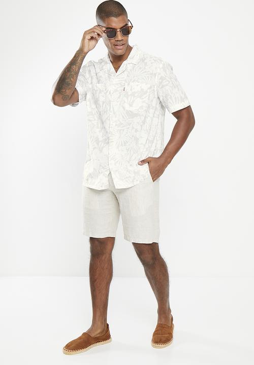Levi’s® - Short sleeve classic camper - block print tropical quiet gray 