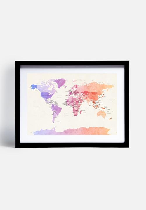 artPause - Watercolour Political Map of the World 1