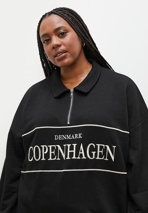 Superbalist - Half zip sweat -  black