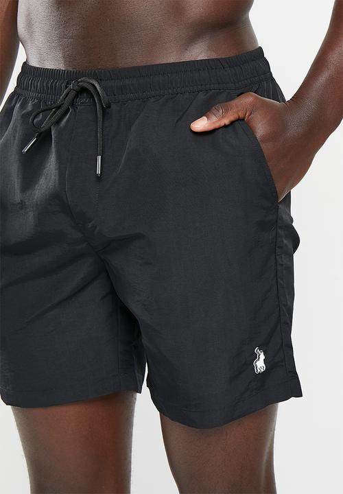 POLO - Men short monogram beach short - black