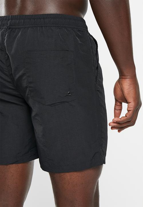 POLO - Men short monogram beach short - black
