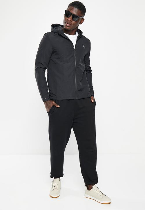 POLO - Mens sport long sleeve windbreaker - black