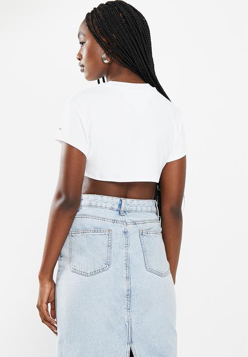 Tommy Hilfiger - Tjw ultr crop tj mirror tee - white
