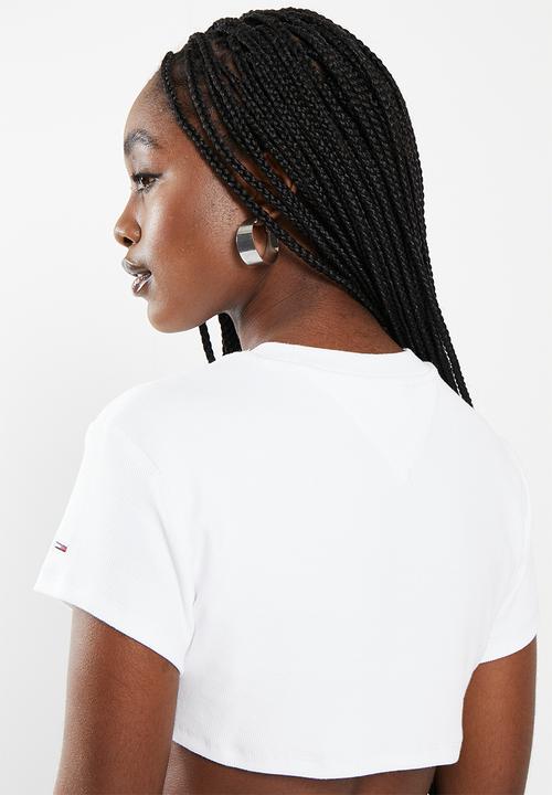 Tommy Hilfiger - Tjw ultr crop tj mirror tee - white