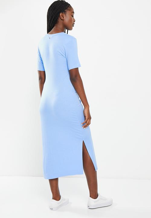 Tommy Hilfiger - Vis/ea crew neck knot midi drs short sleeve - vessel blue