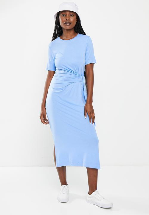 Tommy Hilfiger - Vis/ea crew neck knot midi drs short sleeve - vessel blue
