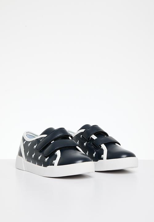 POLO - Youths contrast piping velcro sneaker - navy