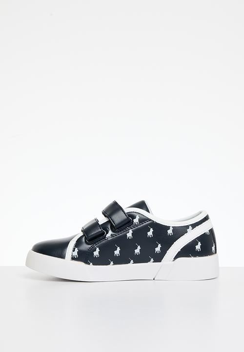 POLO - Youths contrast piping velcro sneaker - navy