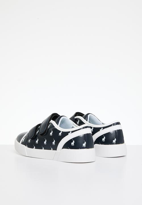 POLO - Youths contrast piping velcro sneaker - navy