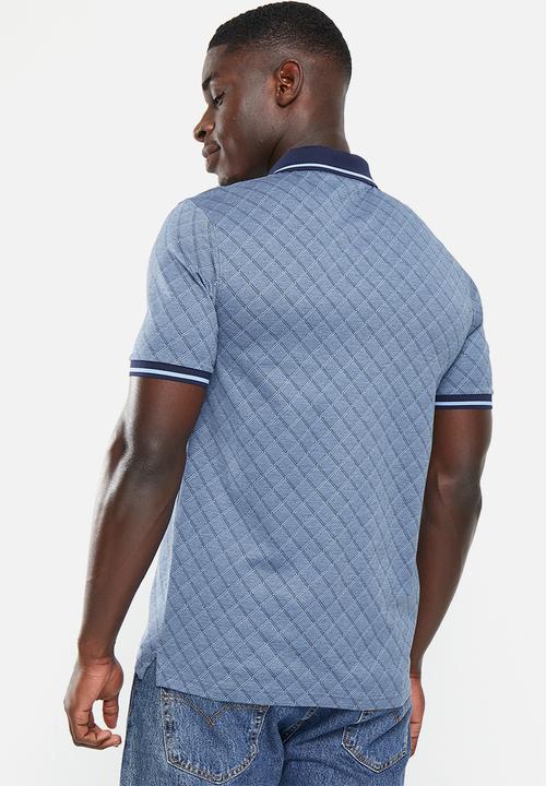 Pringle of Scotland - Pringle ostin mercerised golfer - mid blue