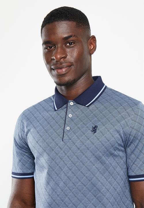 Pringle of Scotland - Pringle ostin mercerised golfer - mid blue