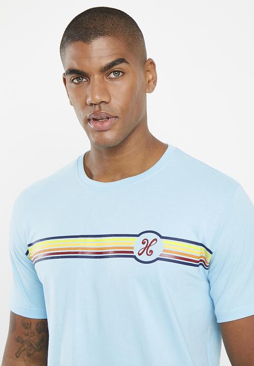 Holmes Bro's - Holmes stripes tee - mid blue