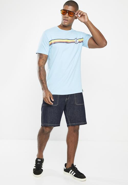 Holmes Bro's - Holmes stripes tee - mid blue