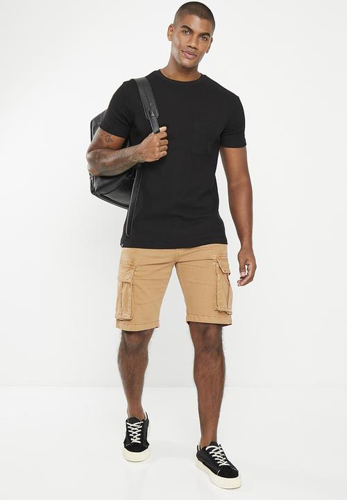 Aca Joe - Mens aca joe pigment dyed canvas cargo short - sand