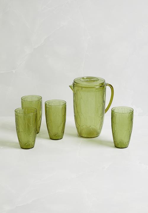 H&S - Luay drinking glass set of 4 - green