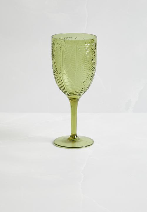 H&S - Luay wine glass set of 4 - green