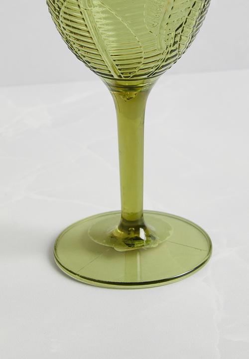 H&S - Luay wine glass set of 4 - green