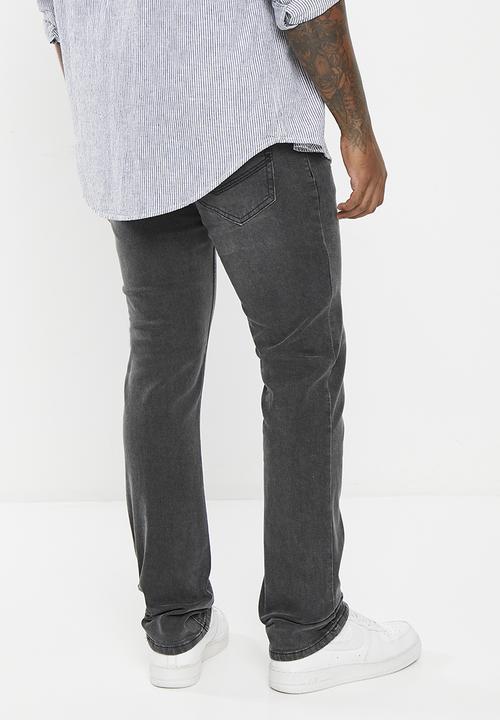 Aca Joe - Mens aca joe stretch denim straight leg jeans - midnight grey