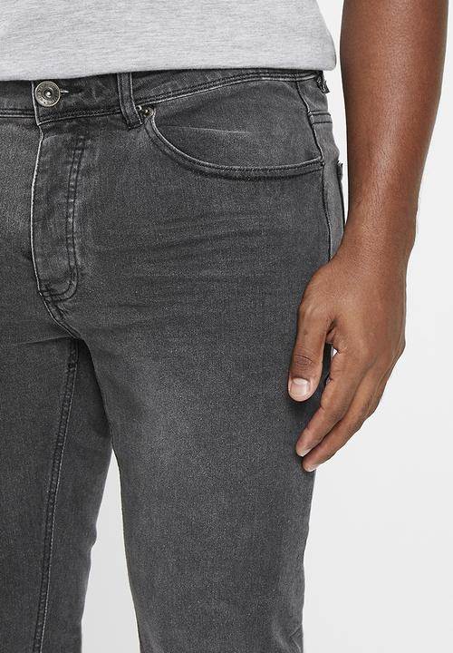 Aca Joe - Mens aca joe stretch denim straight leg jeans - midnight grey