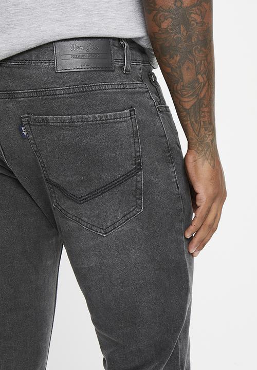 Aca Joe - Mens aca joe stretch denim straight leg jeans - midnight grey