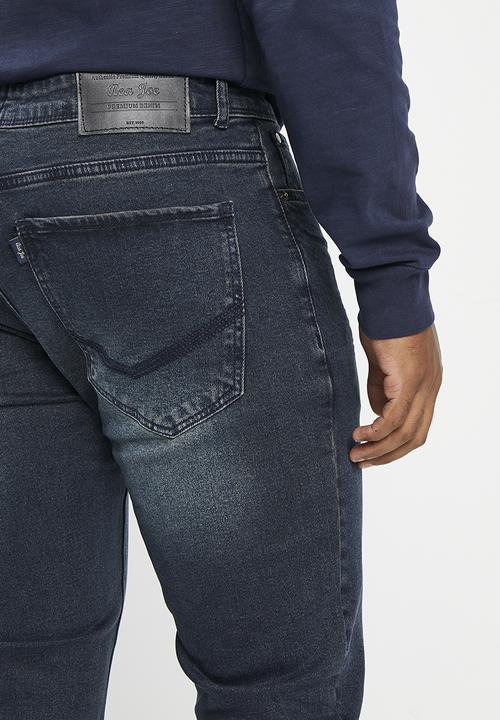 Aca Joe - Mens aca joe stretch denim straight leg jeans - blue black wash