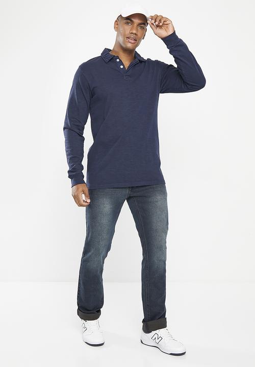 Aca Joe - Mens aca joe stretch denim straight leg jeans - blue black wash