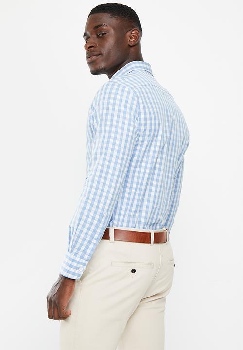 Pringle of Scotland - Spencer long sleeve shirt - mid blue