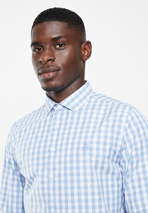Pringle of Scotland - Spencer long sleeve shirt - mid blue