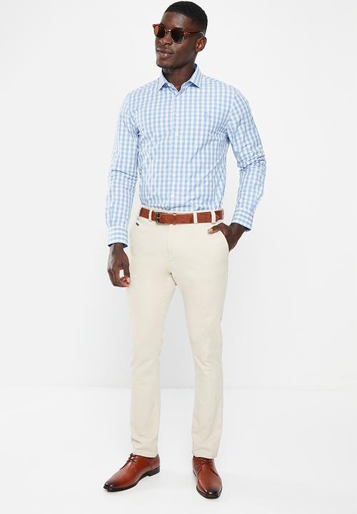 Pringle of Scotland - Spencer long sleeve shirt - mid blue