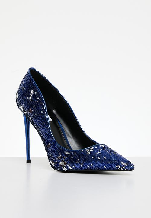 Steve Madden - Vala-sq court heel - blue sequin