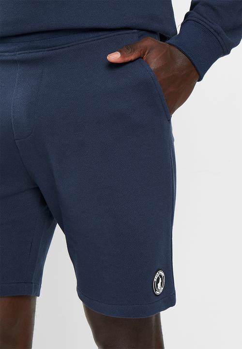 POLO - Men sport pique sweat short - navy
