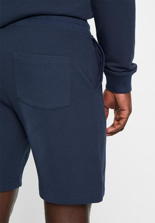 POLO - Men sport pique sweat short - navy
