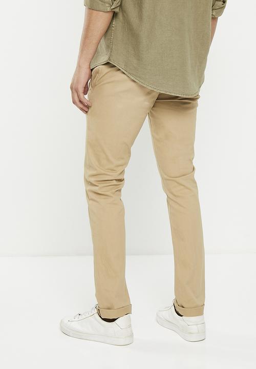 Aca Joe - Mens aca joe flat front chino pants - stone