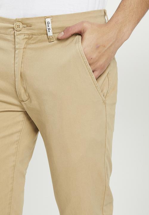 Aca Joe - Mens aca joe flat front chino pants - stone