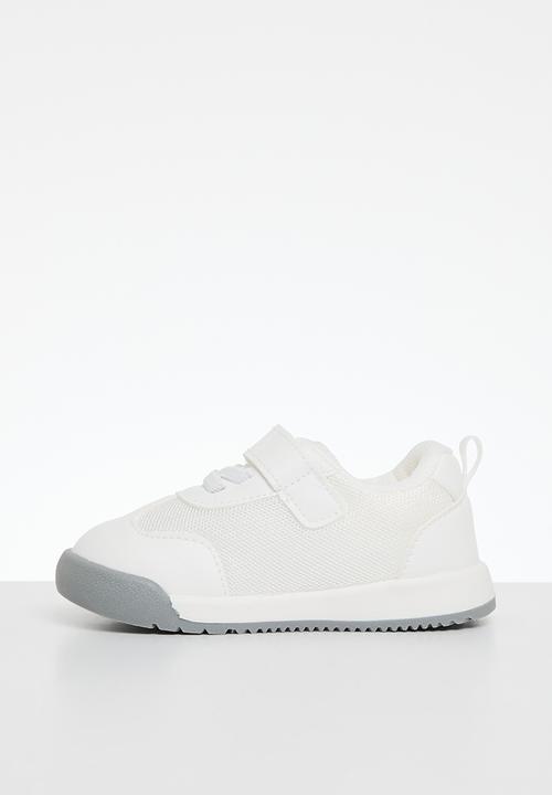 Pop Candy - Baby boys velcro sneaker - white and grey