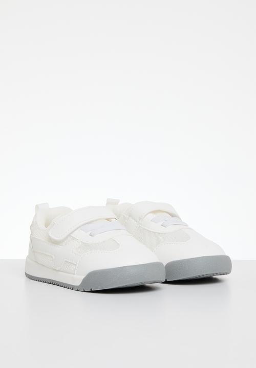 Pop Candy - Baby boys velcro sneaker - white and grey