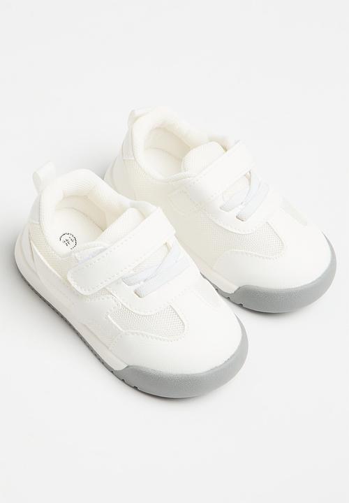 Pop Candy - Baby boys velcro sneaker - white and grey