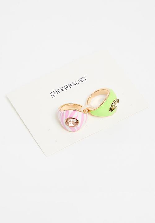 Superbalist - Ring pack - green & pink
