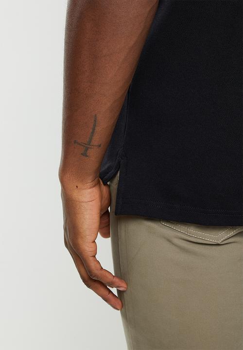 POLO - Mens stretch pique short sleeve golfer - black