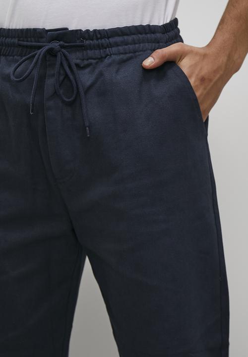 Superbalist - Declan drawcord elasticated chino pant - navy