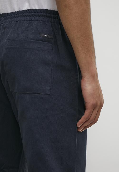 Superbalist - Declan drawcord elasticated chino pant - navy