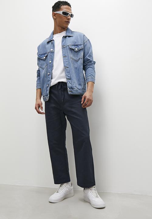 Superbalist - Declan drawcord elasticated chino pant - navy