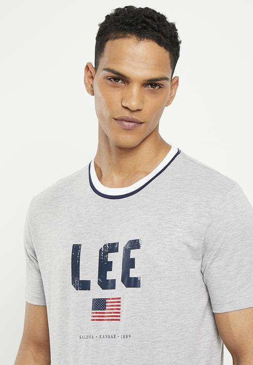 Lee  - Flag club t - grey melange